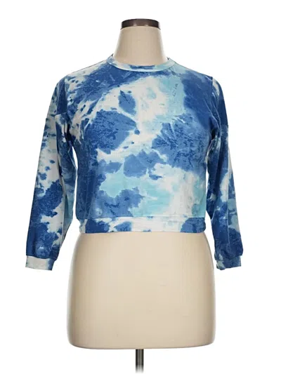 Pre-owned Francesca's 3/4 Sleeve T-shirt In Blue