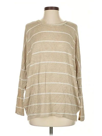 Pre-owned Francesca's 3/4 Sleeve T-shirt In Brown