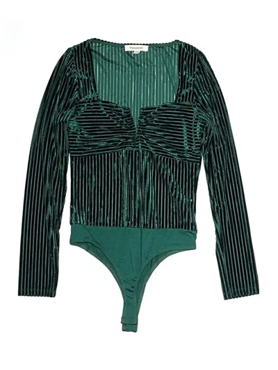 Pre-owned Francesca's Bodysuit In Green