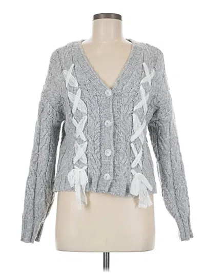Pre-owned Francesca's Cardigan Sweater In Gray
