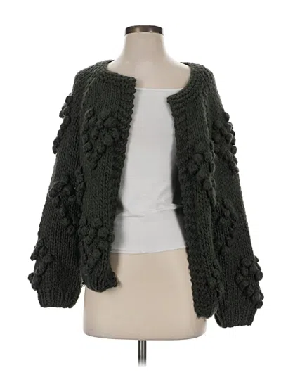 Pre-owned Francesca's Cardigan Sweater In Green