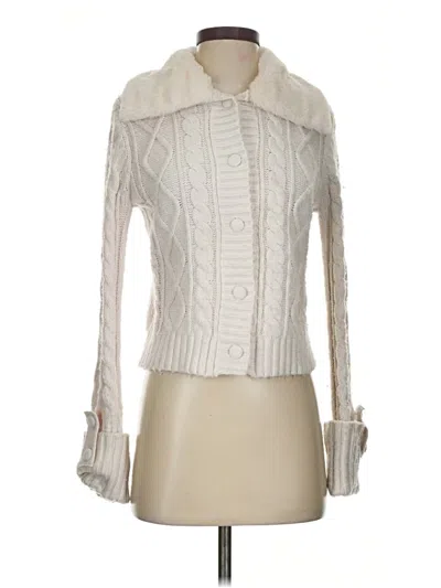 Pre-owned Francesca's Cardigan Sweater In Ivory