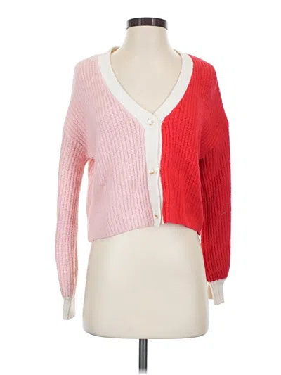 Pre-owned Francesca's Cardigan Sweater In Red