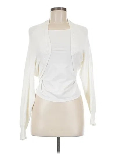 Pre-owned Francesca's Cardigan Sweater In White