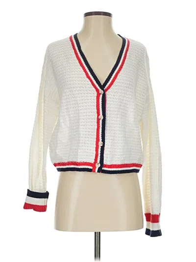 Pre-owned Francesca's Cardigan Sweater In White