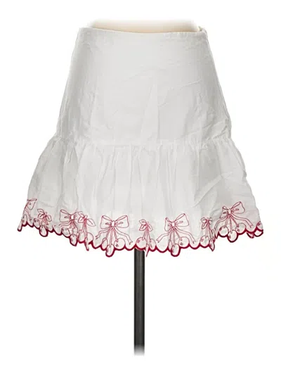 Pre-owned Francesca's Casual Skirt In White