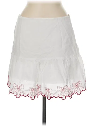 Pre-owned Francesca's Casual Skirt In White