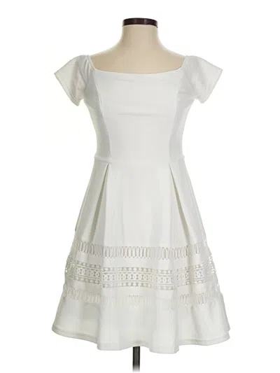 Pre-owned Francesca's Cocktail Dress In White