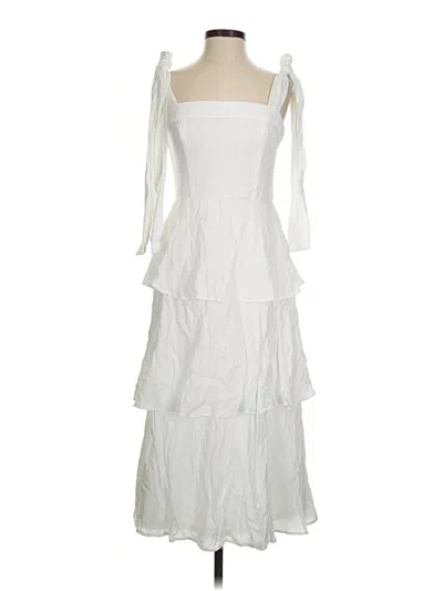 Pre-owned Francesca's Cocktail Dress In White