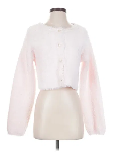 Pre-owned Francesca's Faux Fur Jacket In Pink
