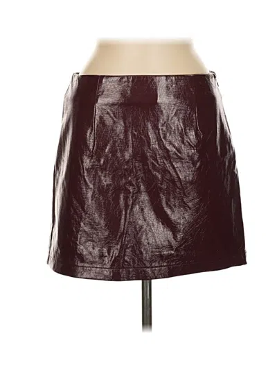 Francesca's Faux Leather Skirt In Burgundy