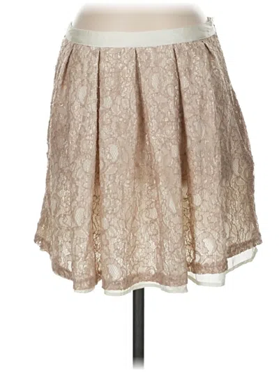 Pre-owned Francesca's Formal Skirt In Tan