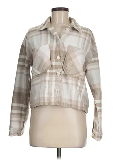 Pre-owned Francesca's Long Sleeve Blouse In Brown