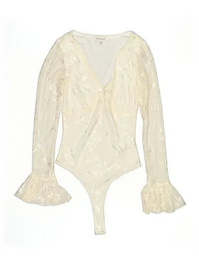 Pre-owned Francesca's Long Sleeve Blouse In Ivory