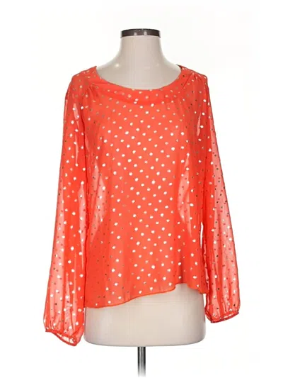 Pre-owned Francesca's Long Sleeve Blouse In Orange