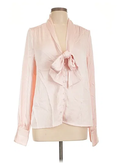 Pre-owned Francesca's Long Sleeve Blouse In Pink