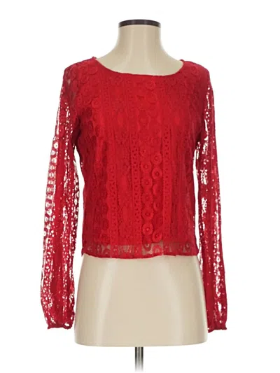 Pre-owned Francesca's Long Sleeve Blouse In Red