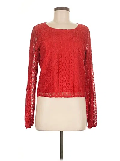 Pre-owned Francesca's Long Sleeve Blouse In Red