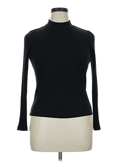 Pre-owned Francesca's Long Sleeve Turtleneck In Black