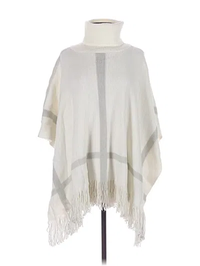 Pre-owned Francesca's Poncho In Ivory