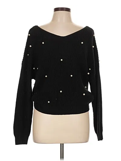 Pre-owned Francesca's Pullover Sweater In Black
