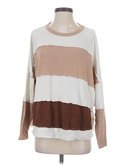 Pre-owned Francesca's Pullover Sweater In Brown