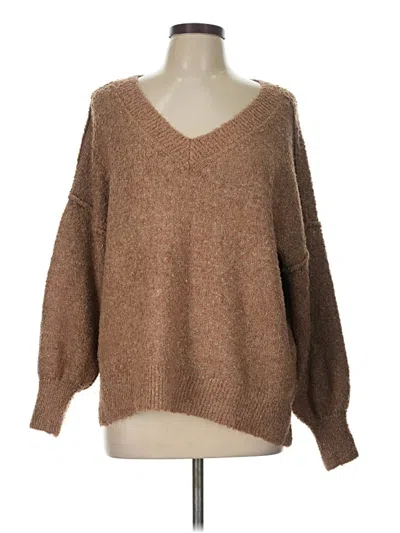 Pre-owned Francesca's Pullover Sweater In Brown