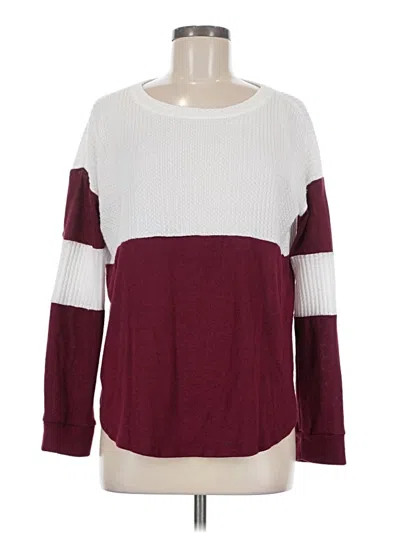 Pre-owned Francesca's Pullover Sweater In Burgundy