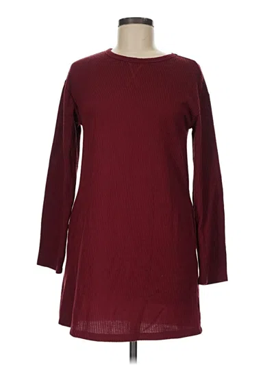 Pre-owned Francesca's Pullover Sweater In Burgundy