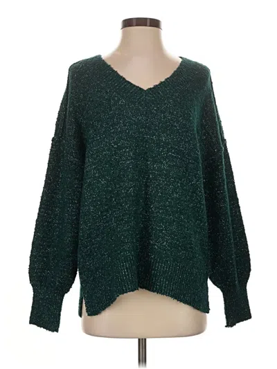 Pre-owned Francesca's Pullover Sweater In Green