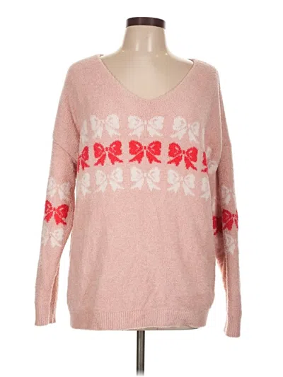Pre-owned Francesca's Pullover Sweater In Pink