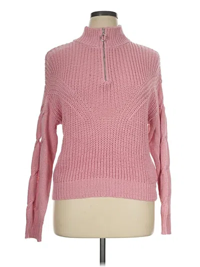 Pre-owned Francesca's Pullover Sweater In Pink