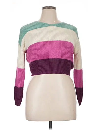 Pre-owned Francesca's Pullover Sweater In Purple