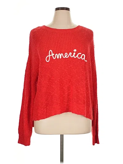 Pre-owned Francesca's Pullover Sweater In Red