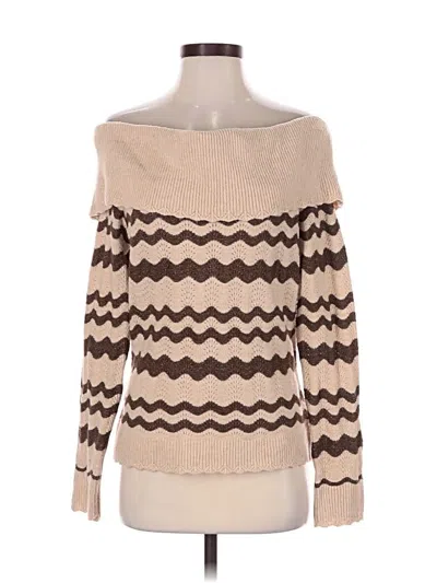 Pre-owned Francesca's Pullover Sweater In Tan