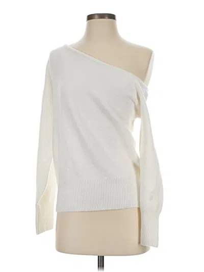 Pre-owned Francesca's Pullover Sweater In White