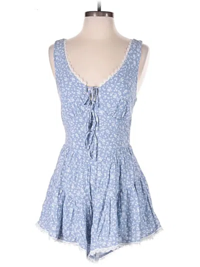 Pre-owned Francesca's Romper In Blue