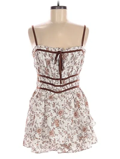 Pre-owned Francesca's Romper In Brown