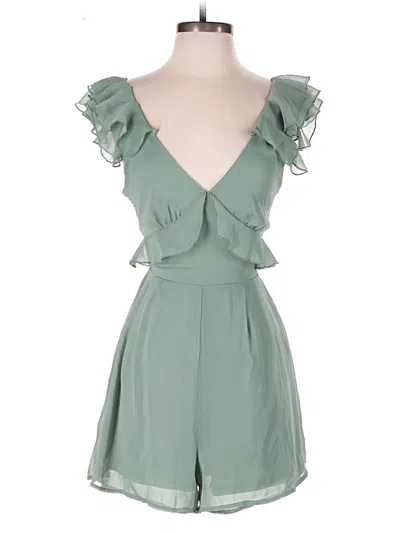 Pre-owned Francesca's Romper In Green