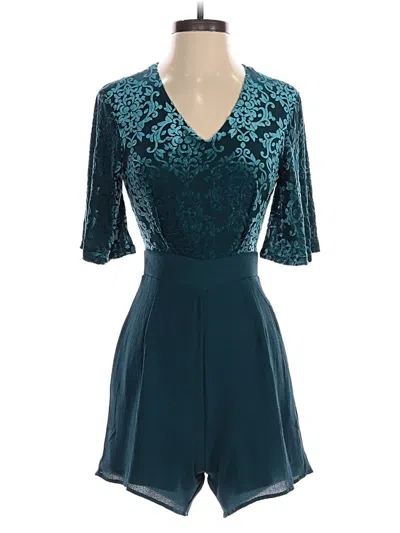 Pre-owned Francesca's Romper In Teal