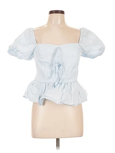 Pre-owned Francesca's Short Sleeve Blouse In Blue