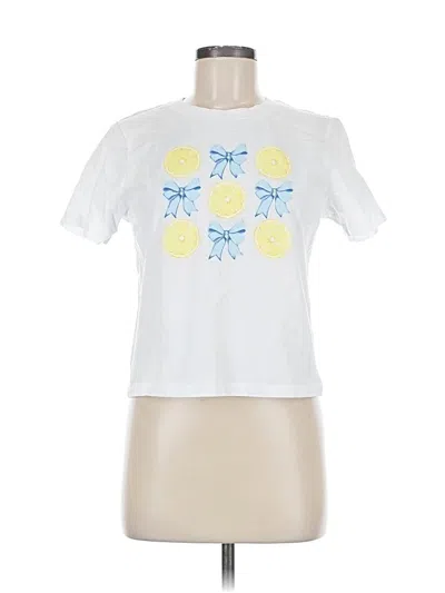 Pre-owned Francesca's Short Sleeve T-shirt In White