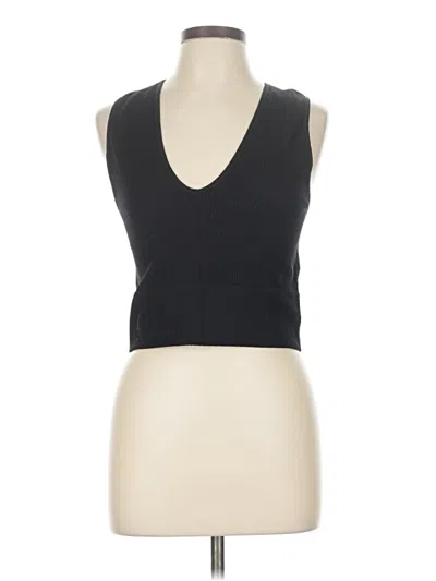 Pre-owned Francesca's Tank Top Black Plunge Neckline Tops