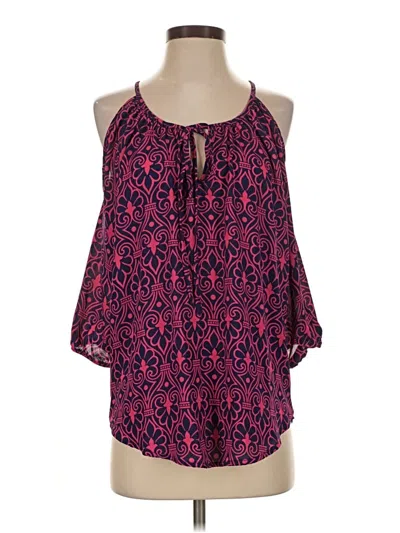 Pre-owned Francesca's Tank Top Pink Cold Shoulder Neckline Tops