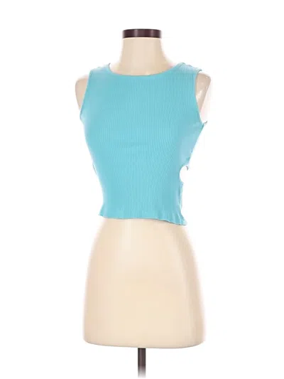 Pre-owned Francesca's Tank Top Teal Strapless Neckline Tops