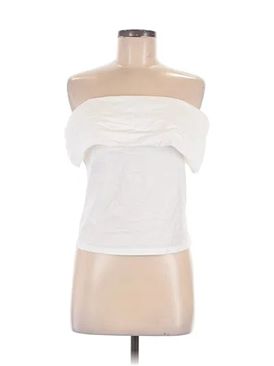 Pre-owned Francesca's Tube Top White Strapless Neckline Tops