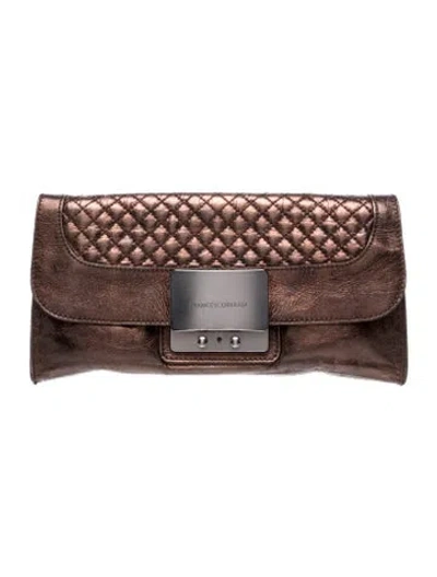 Pre-owned Francesco Biasia Leather Clutch In Brown