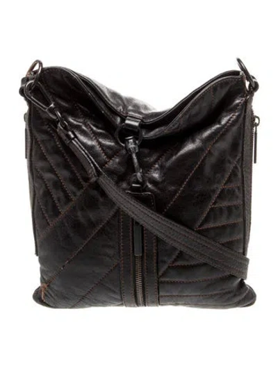 Pre-owned Francesco Biasia Leather Crossbody Bag In Black