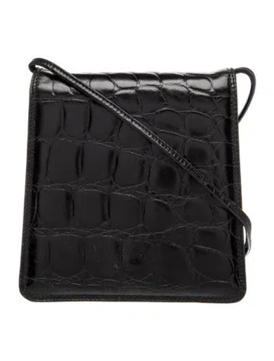 Pre-owned Francesco Biasia Leather Crossbody Bag Vintage In Black