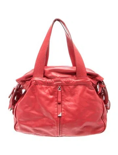 Pre-owned Francesco Biasia Leather Hobo In Red